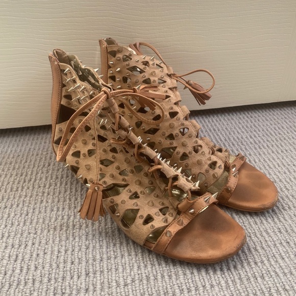 Sam Edelman Spike 1/2 Sandal wedge size 6.5 - Picture 3 of 8